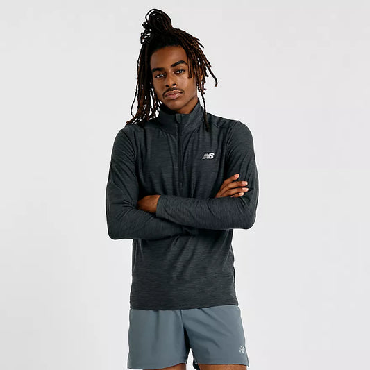 New Balance Mens Core Space Dye 1/2 Zip Top