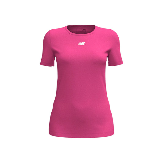 New Balance Women's Nblend T-Shirt Team Hi Pink (Front)