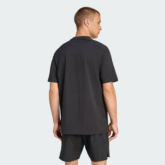 adidas Men's Tiro Travel Tee Black front back