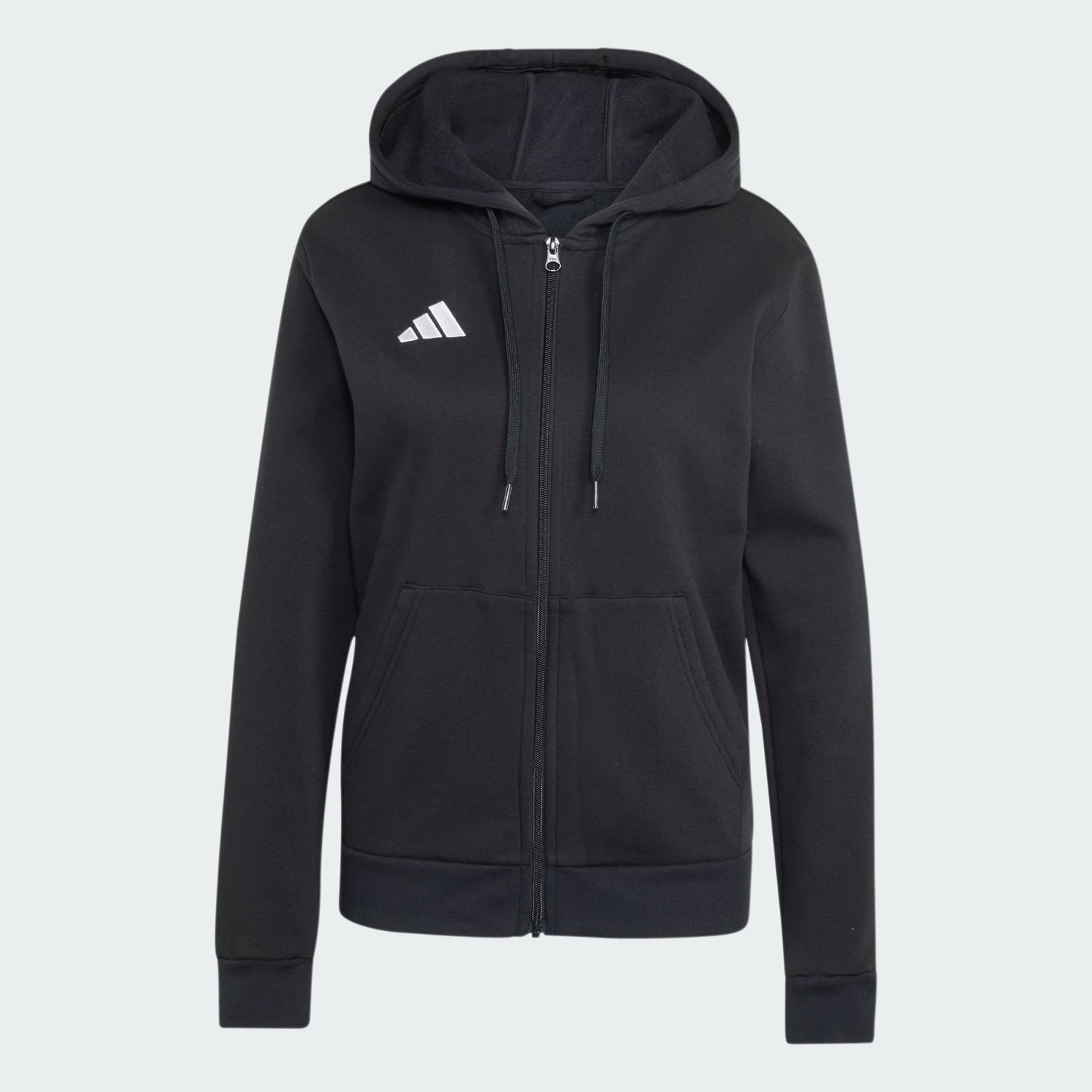 adidas Women's Entrada 26 Full Zip Hoodie Black White