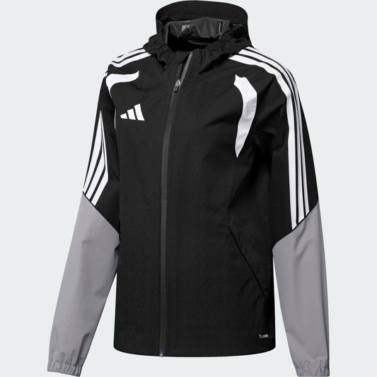 adidas Women's Tiro 26 Rain Jacket Black Ltonix White 1