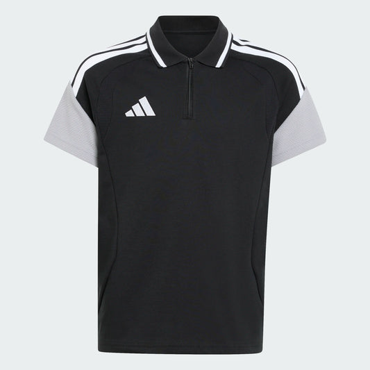 adidas Youth Tiro 26 Competition Polo Black Light Onix White front