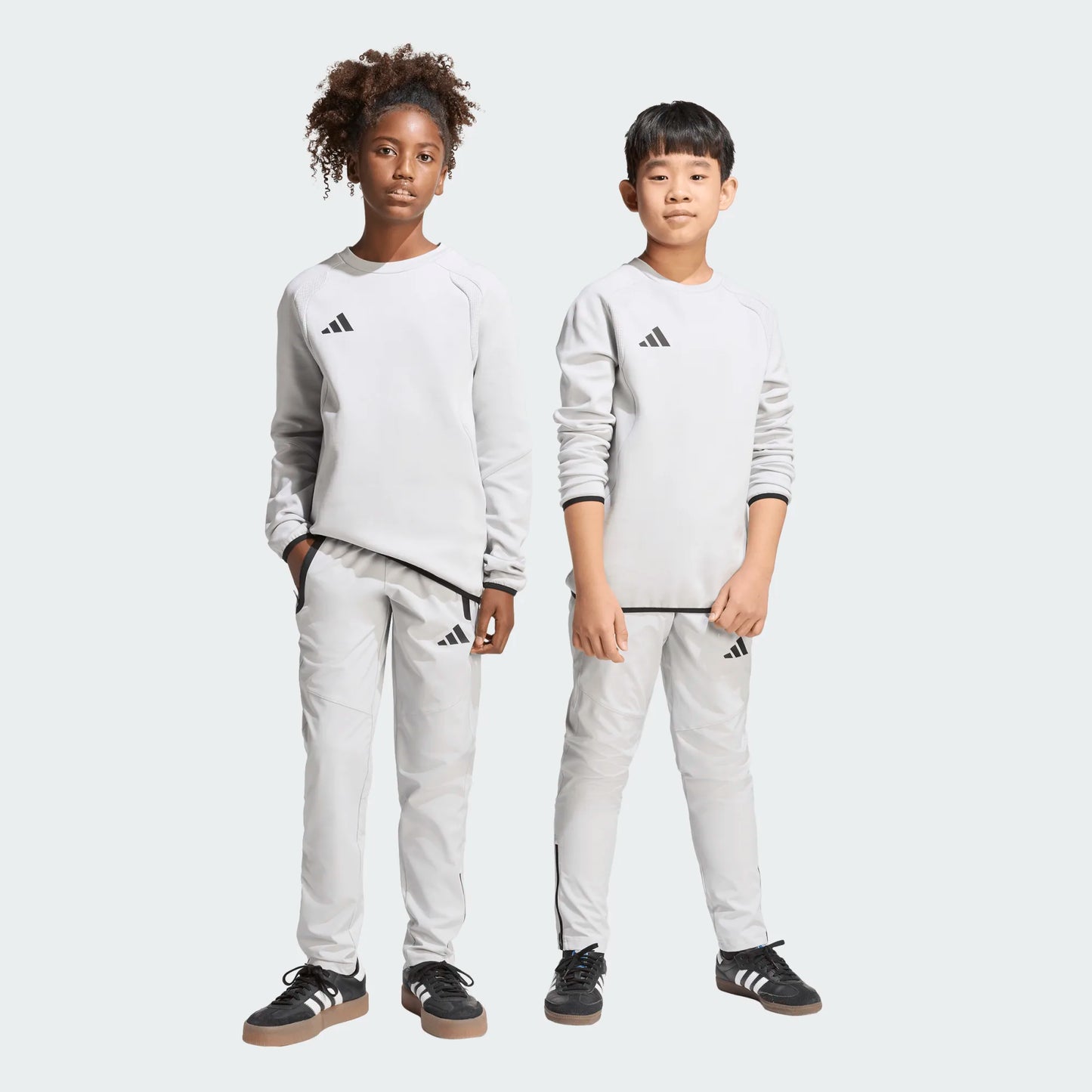 adidas Youth Tiro Travel Woven Pants Team Light Grey full