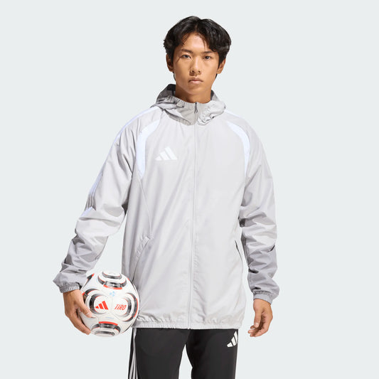 adidas Men’s Tiro 26 Competition All Weather Jacket Team Light Grey Front 2