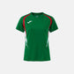 Joma Women Championship 20 T-Shirt Green Medium/Red/White front