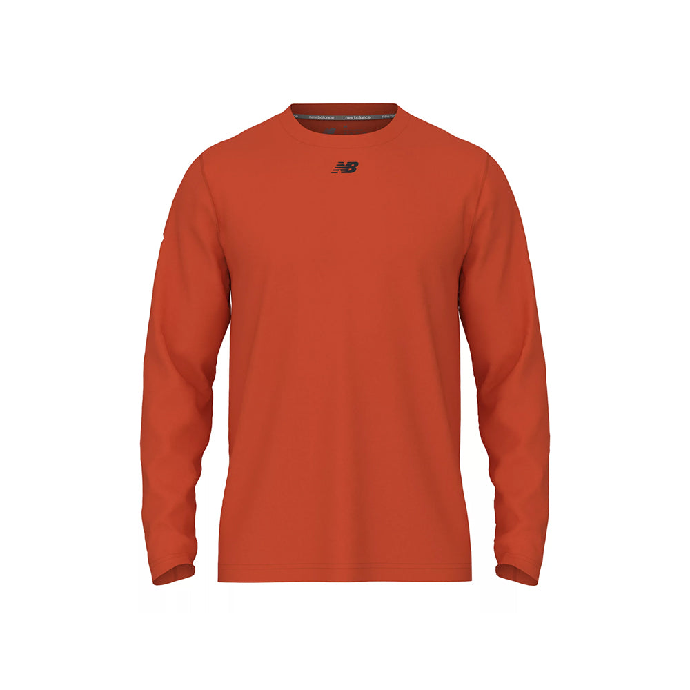 New Balance Men's Activate Long Sleeve Tech T-Shirt Team Orange (Front)