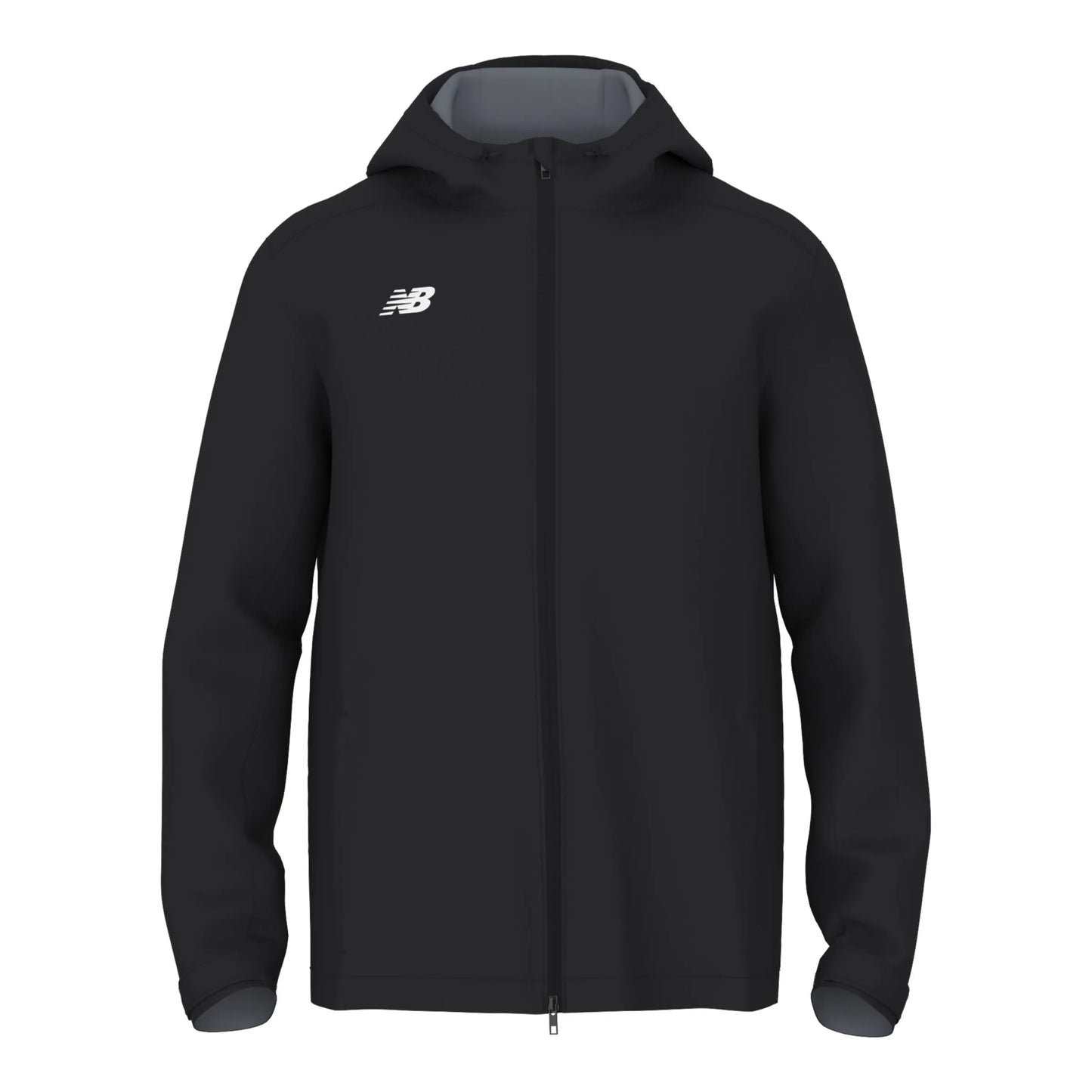 New Balance Men's Stratum Rain Jacket Team Black (Front)
