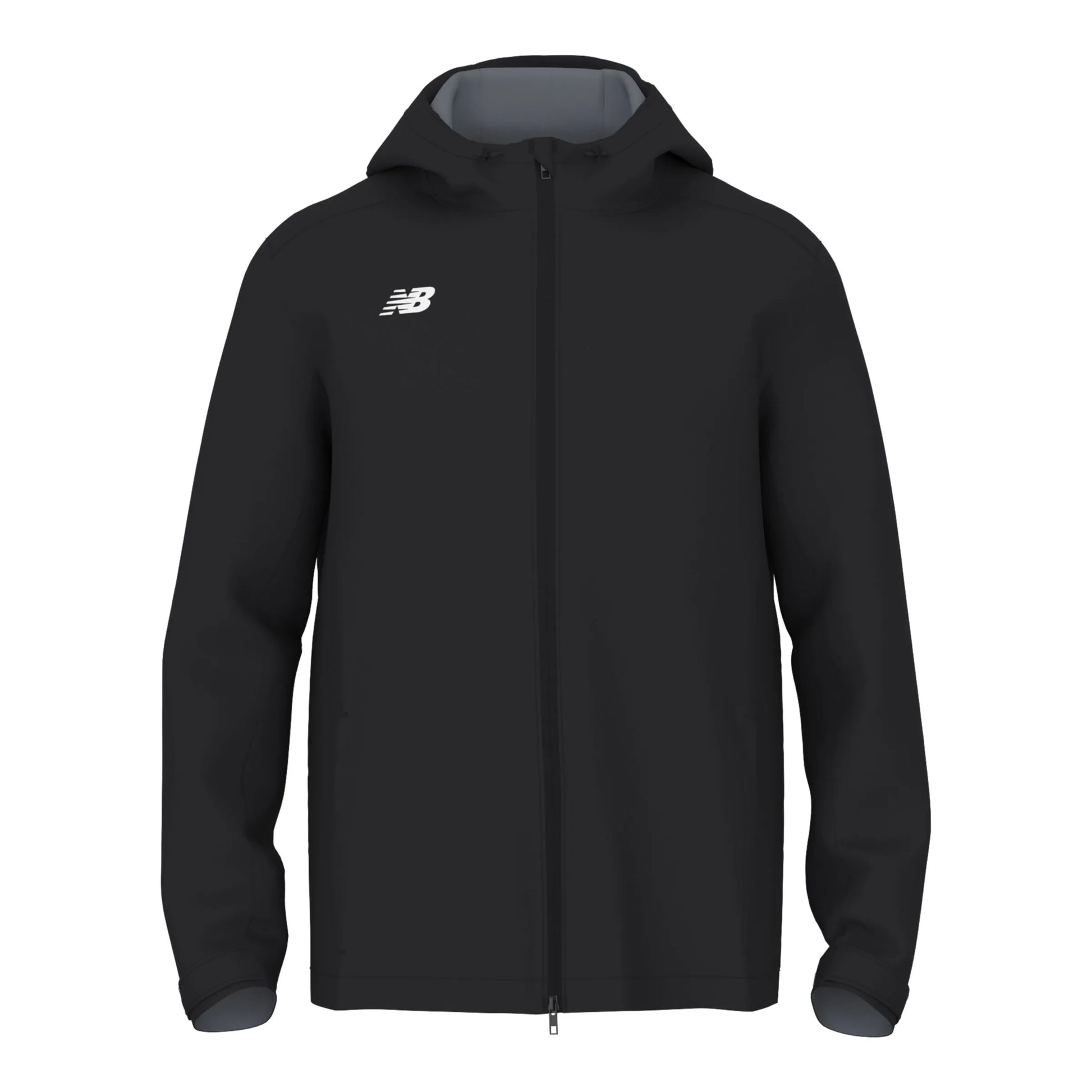 New Balance Men's Stratum Rain Jacket Team Black (Front)