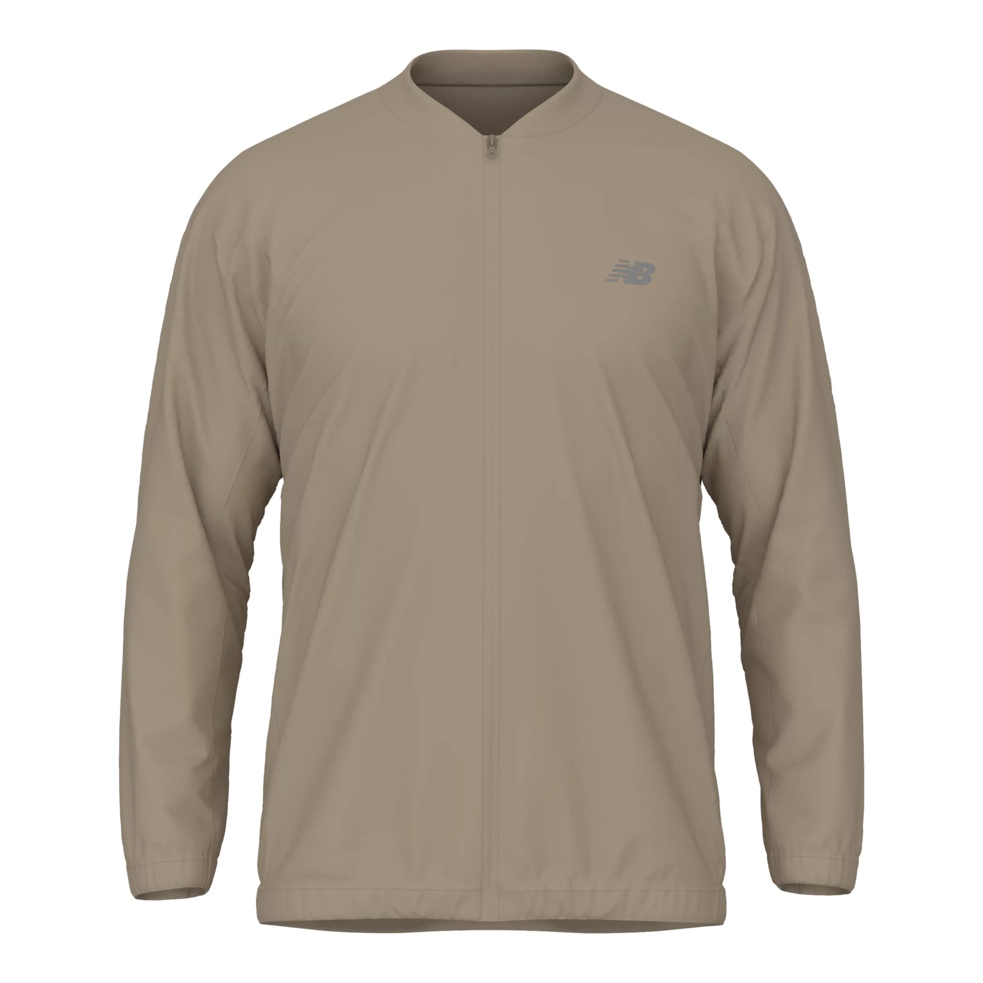 New Balance Men's Team Stretch Bomber Jacket Stoneware (Front)