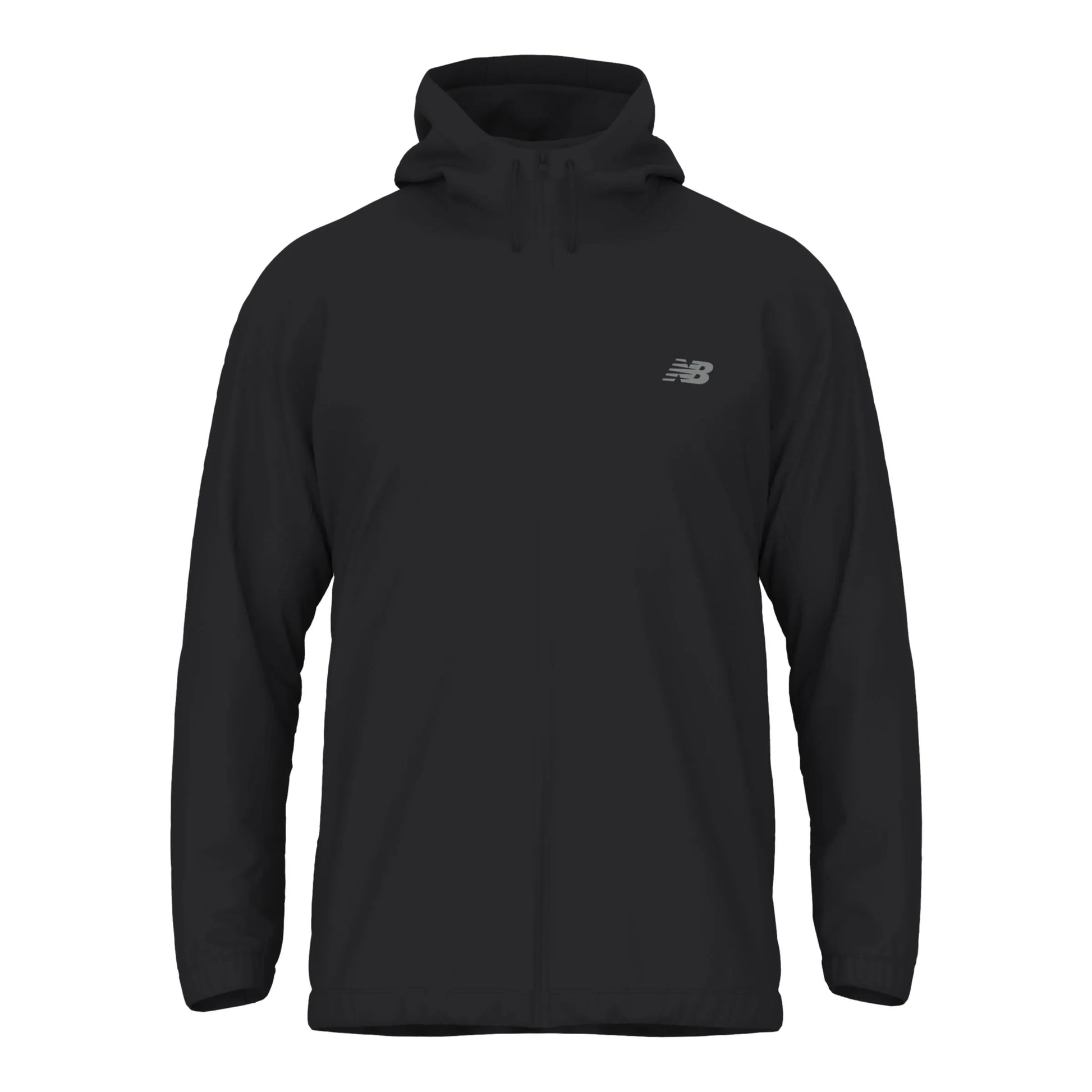 New Balance Men's Team Woven Full Zip Jacket Black (Front)