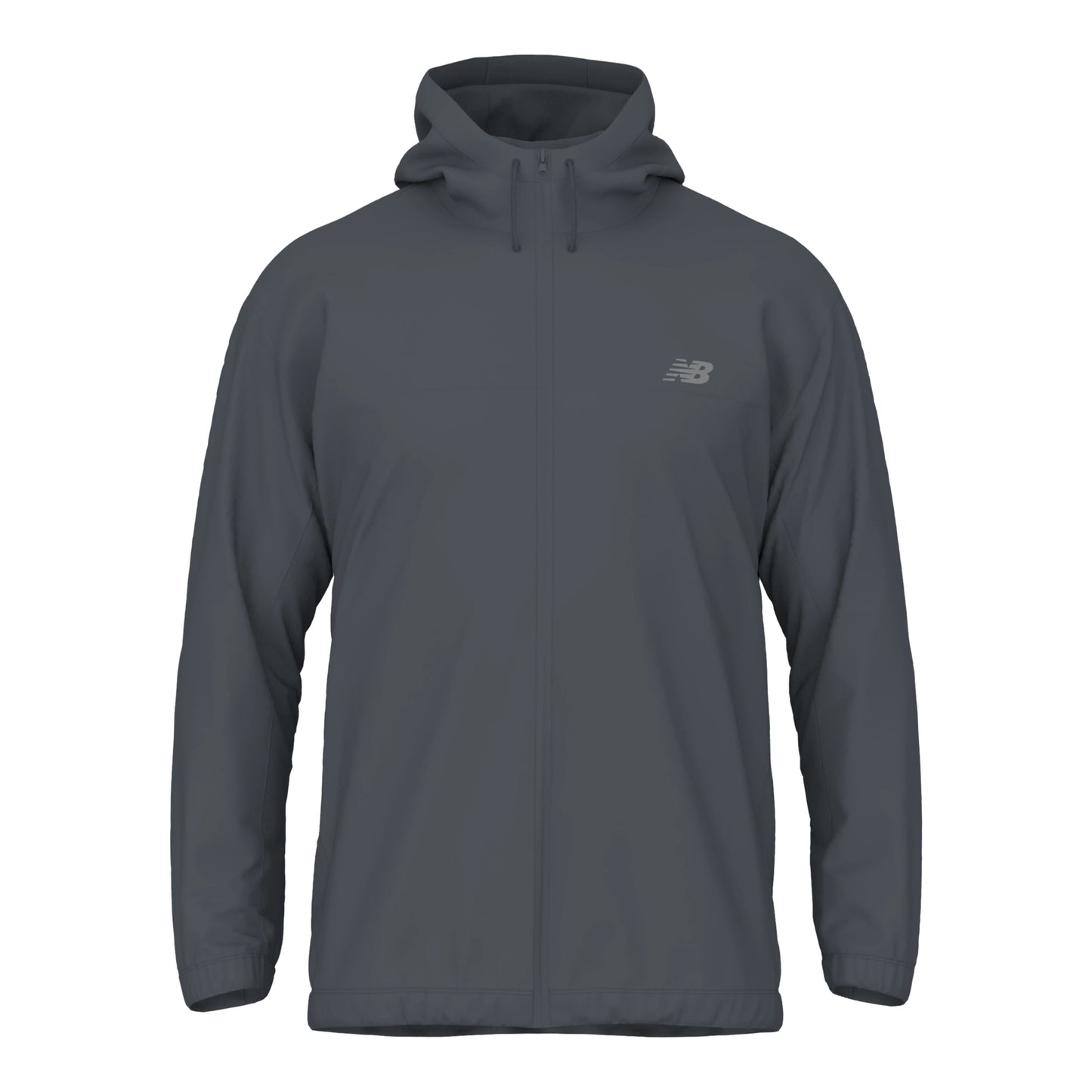 New Balance Men's Team Woven Full Zip Jacket Graphite (Front)