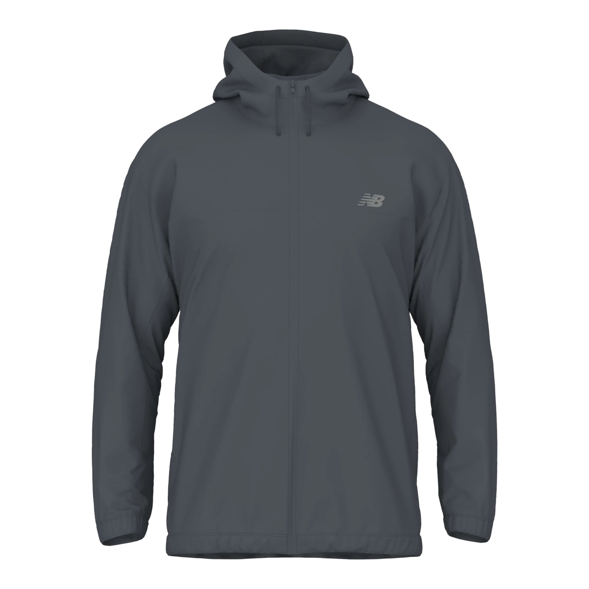 New Balance Men's Team Woven Full Zip Jacket Graphite (Front)