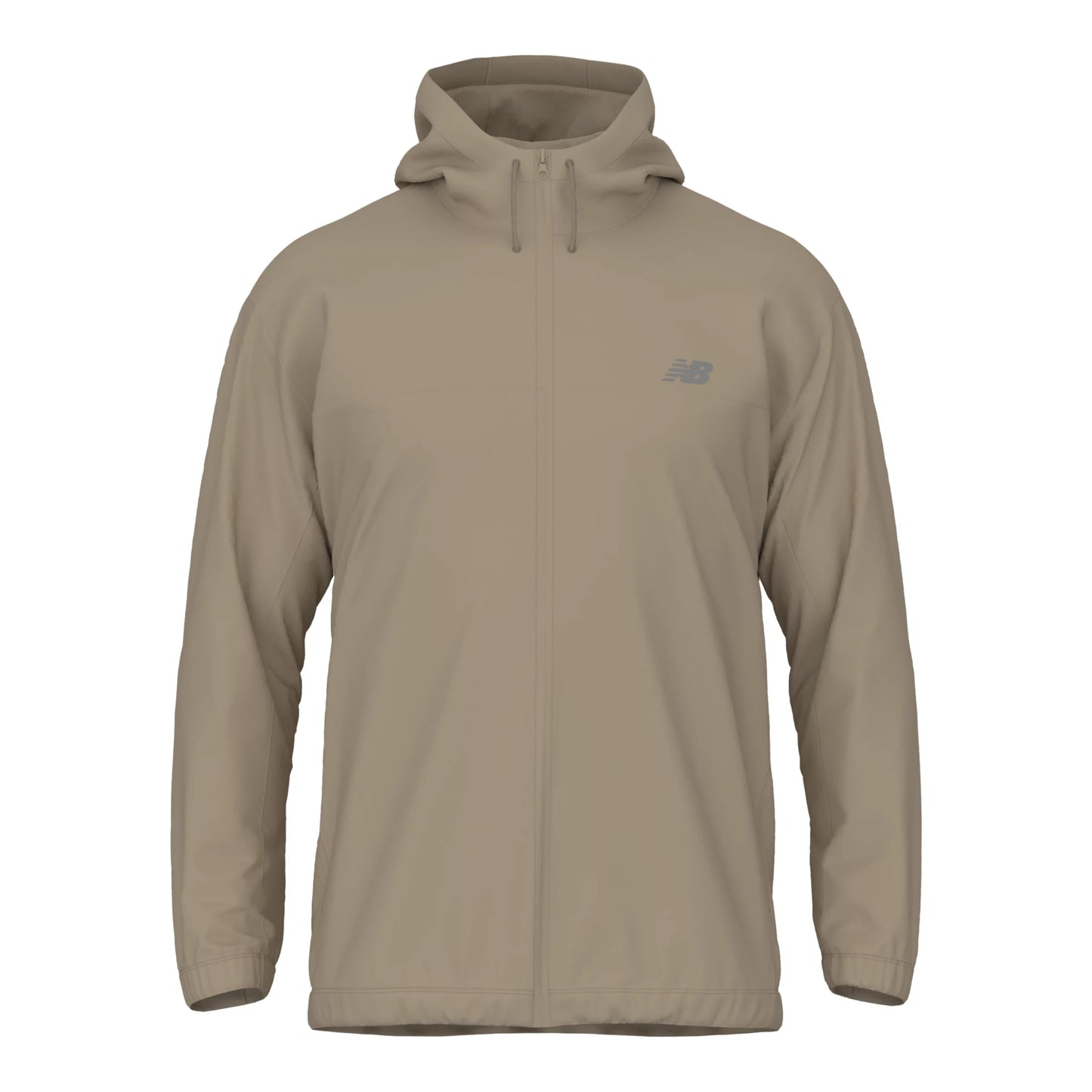 New Balance Men's Team Woven Full Zip Jacket Stoneware (Front)