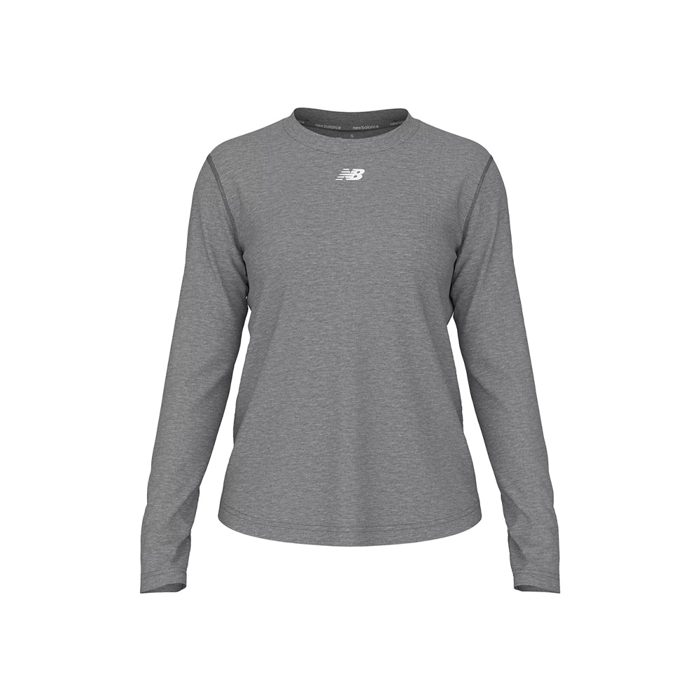 New Balance Women's Activate Long Sleeve Tech T Shirt Heather Grey (Front)