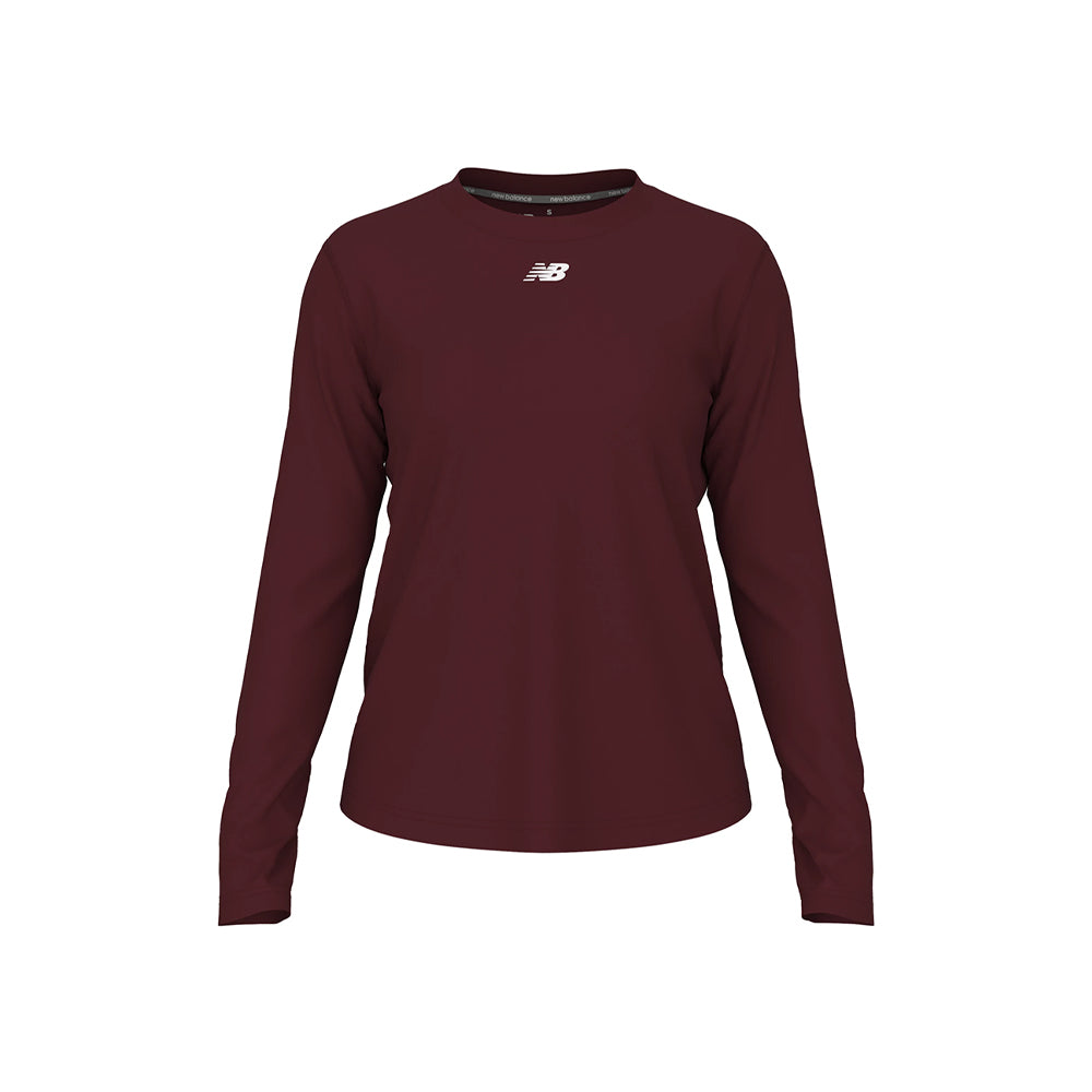New Balance Women's Activate Long Sleeve Tech T Shirt Mercury Red (Front)