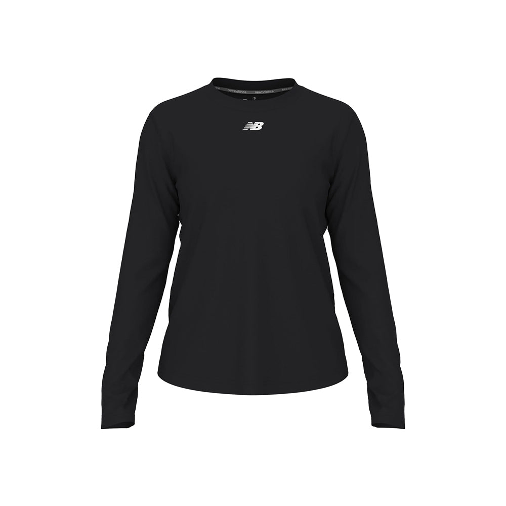 New Balance Women's Activate Long Sleeve Tech T Shirt Team Black (Front)