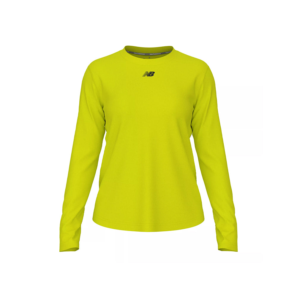 New Balance Women's Activate Long Sleeve Tech T Shirt Team Hi Lite (Front)