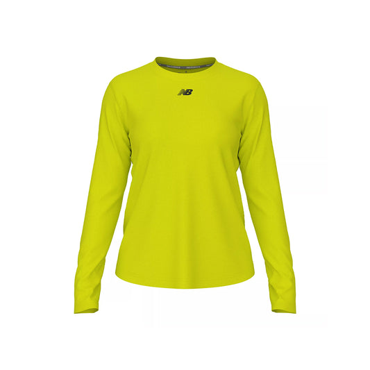 New Balance Women's Activate Long Sleeve Tech T Shirt Team Hi Lite (Front)