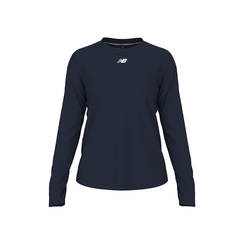 New Balance Women's Activate Long Sleeve Tech T Shirt Team Navy (Front)