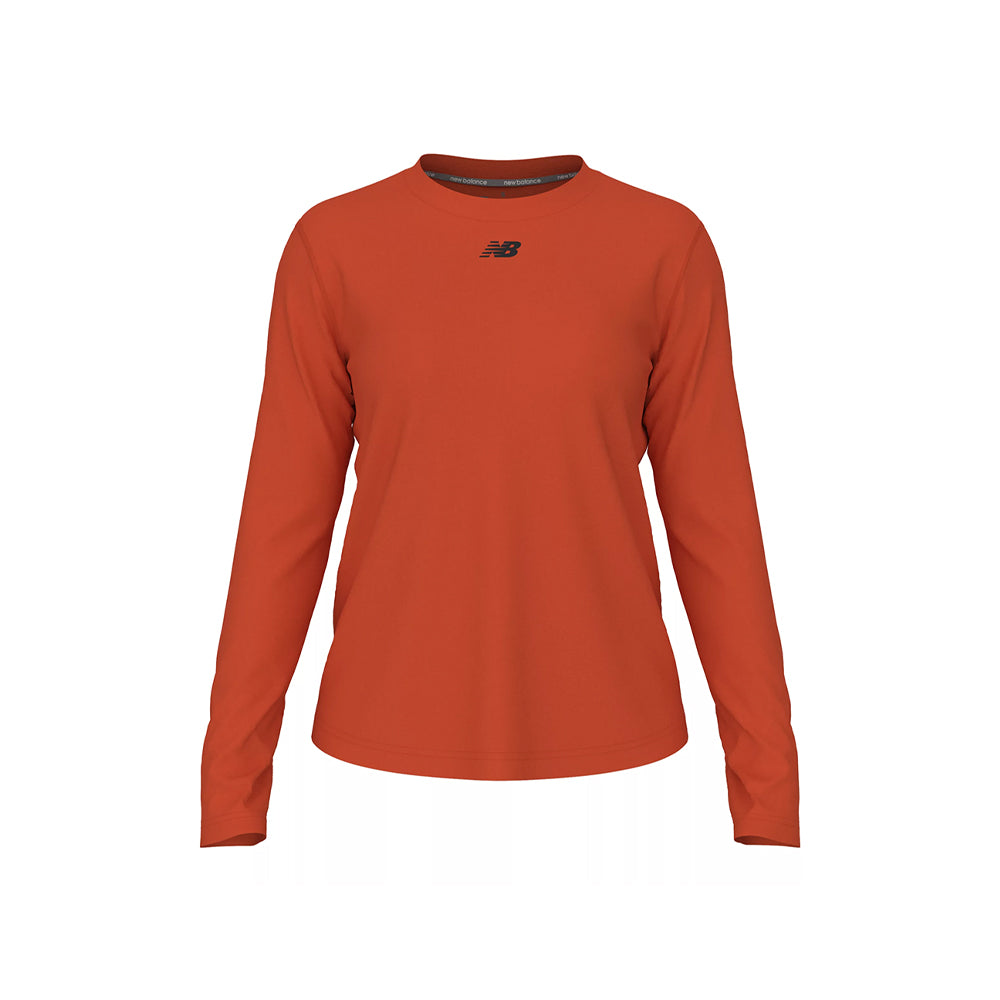 New Balance Women's Activate Long Sleeve Tech T Shirt Team Orange (Front)