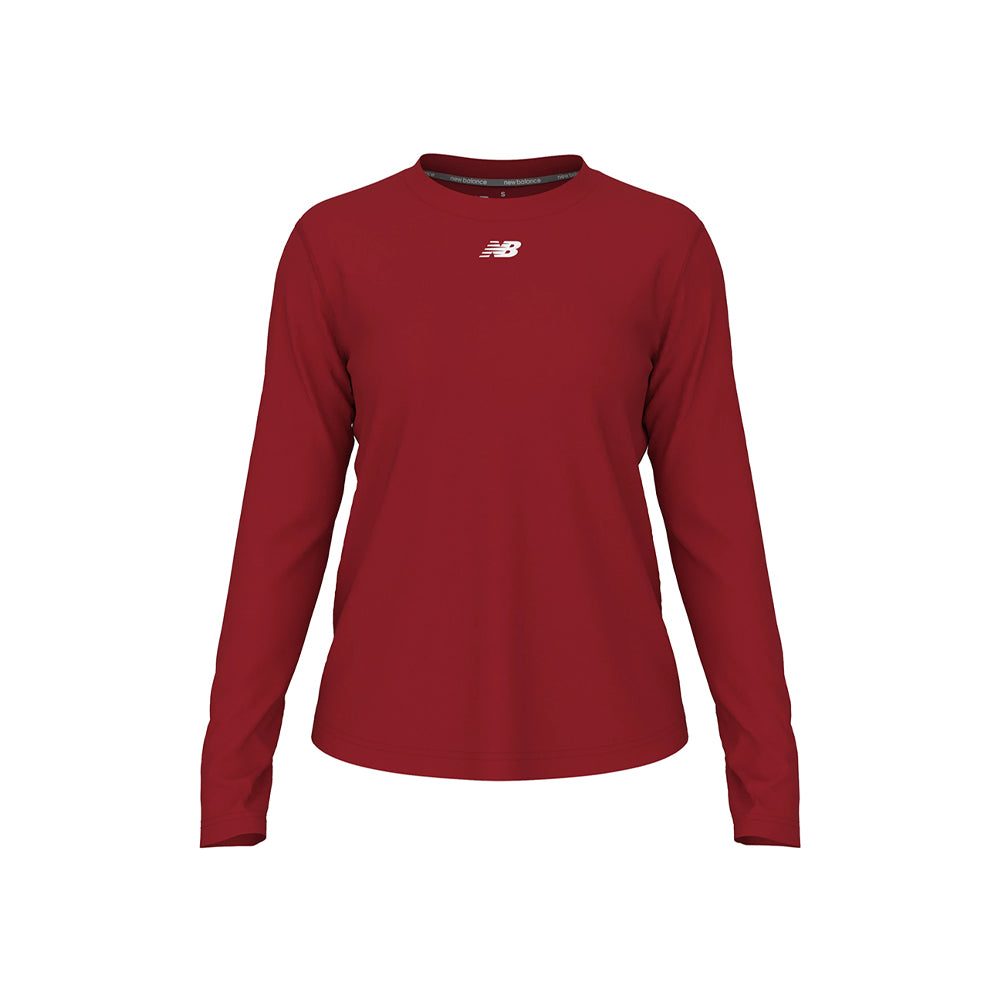 New Balance Women's Activate Long Sleeve Tech T Shirt Team Red (Front)