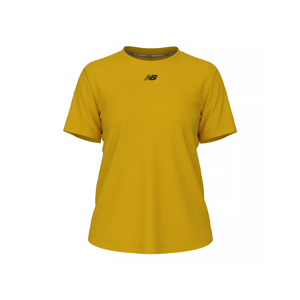New Balance Women's Activate Tech T Shirt Athletic Gold (Front)