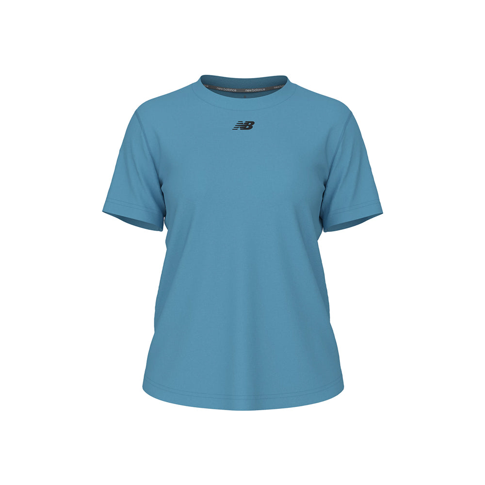 New Balance Women's Activate Tech T Shirt Columbia Blue (Front)