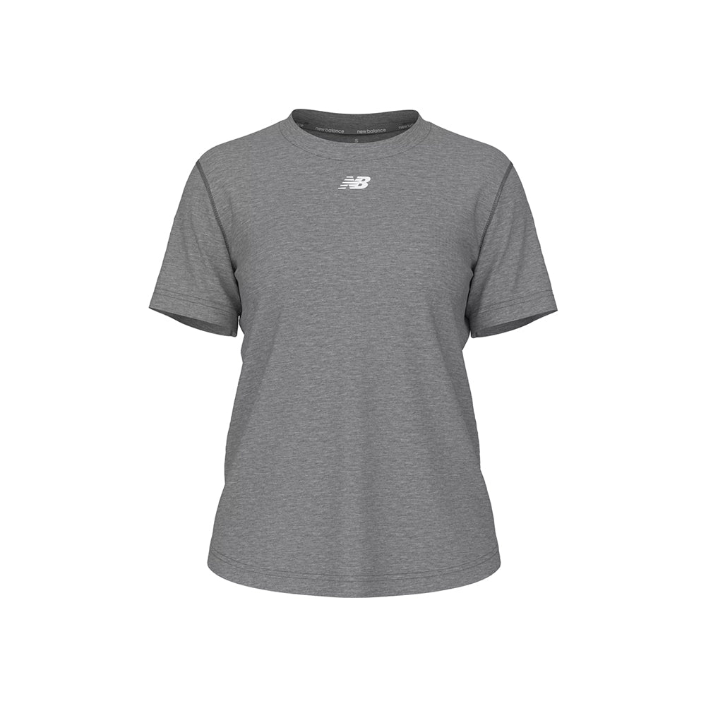 New Balance Women's Activate Tech T Shirt Heather Grey (Front)