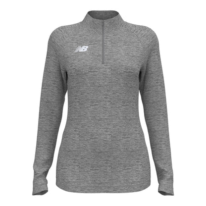 New Balance Women's Athletics Half Zip 2.0 Heather Grey (Front)
