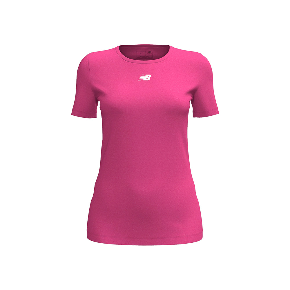 New Balance Women's Nblend T-Shirt Team Hi Pink (Front)