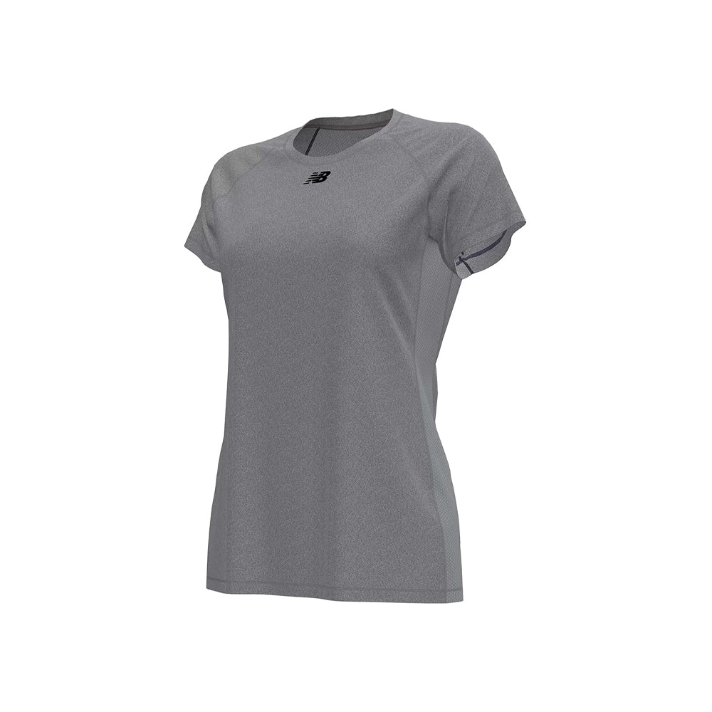 New Balance Women's Raglan Tech T-shirt Heather Grey (Front)