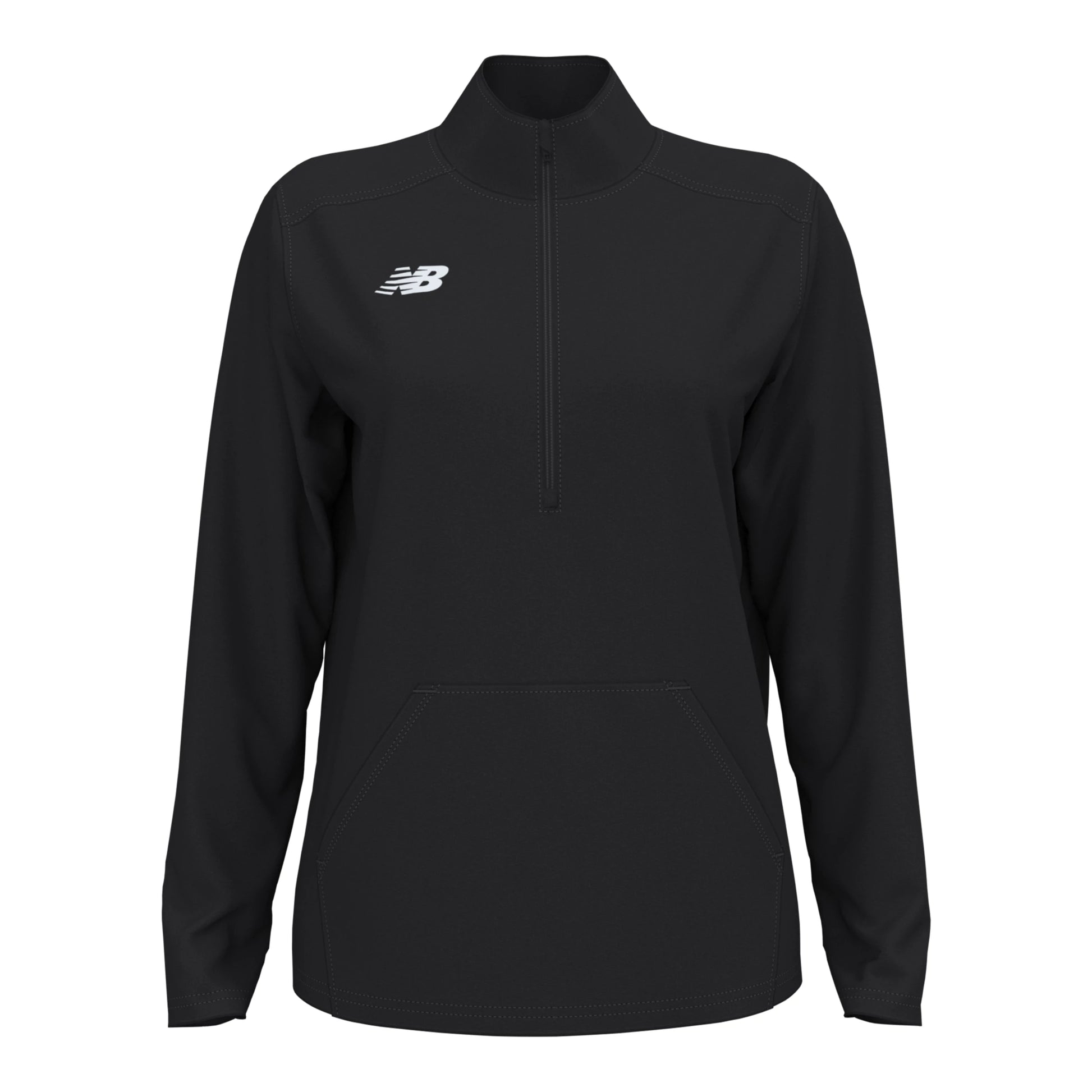New Balance Women's Midfield Half Zip Team Black (Front)