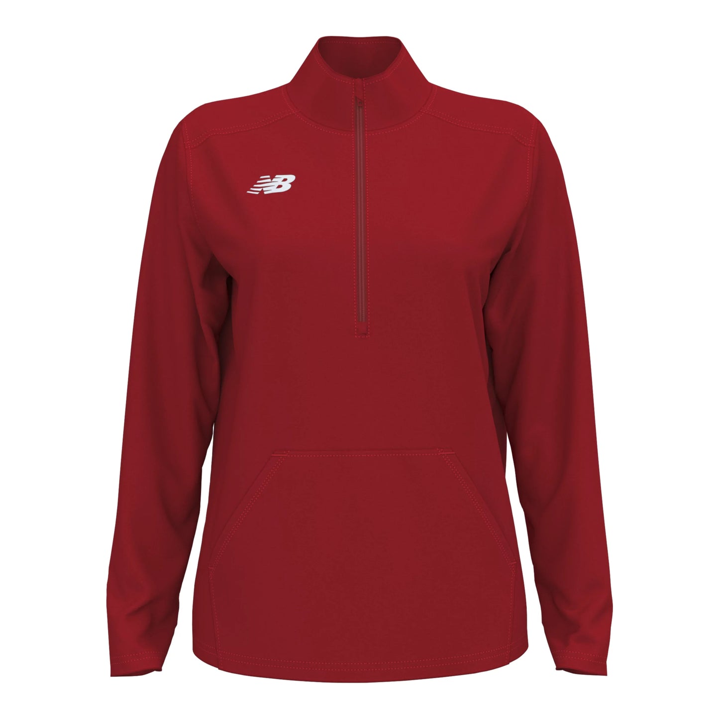 New Balance Women's Midfield Half Zip Team Red (Front)