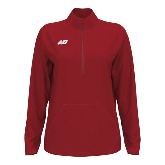 New Balance Women's Midfield Half Zip Team Red (Front)