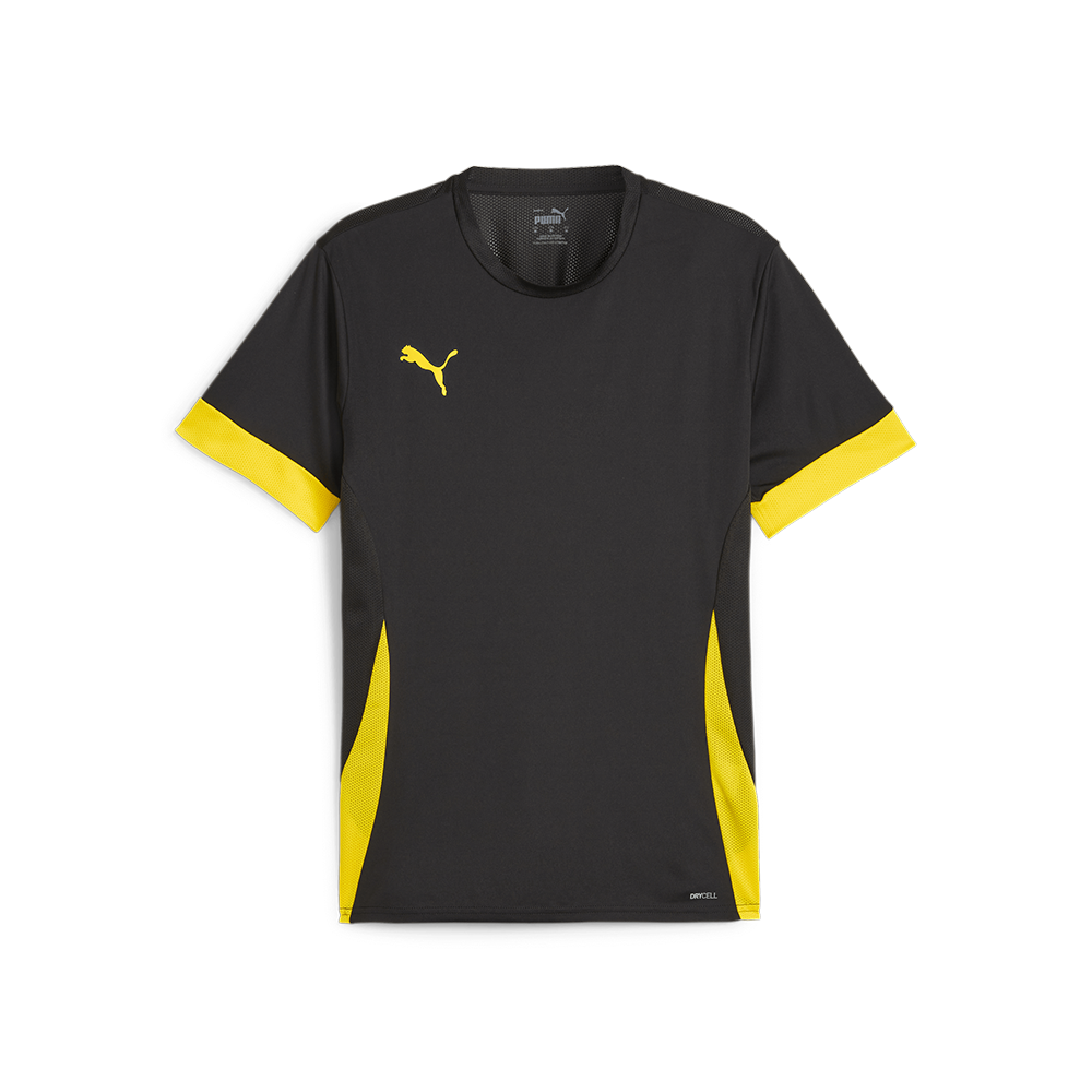 Puma YOUTH Team Goal Matchday Jersey-Puma Black-Puma White-Faster Yellow (Front)