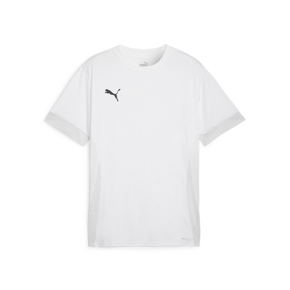 Puma YOUTH Team Goal Matchday Jersey-Puma White-Puma Black-Feather Gray (Front)