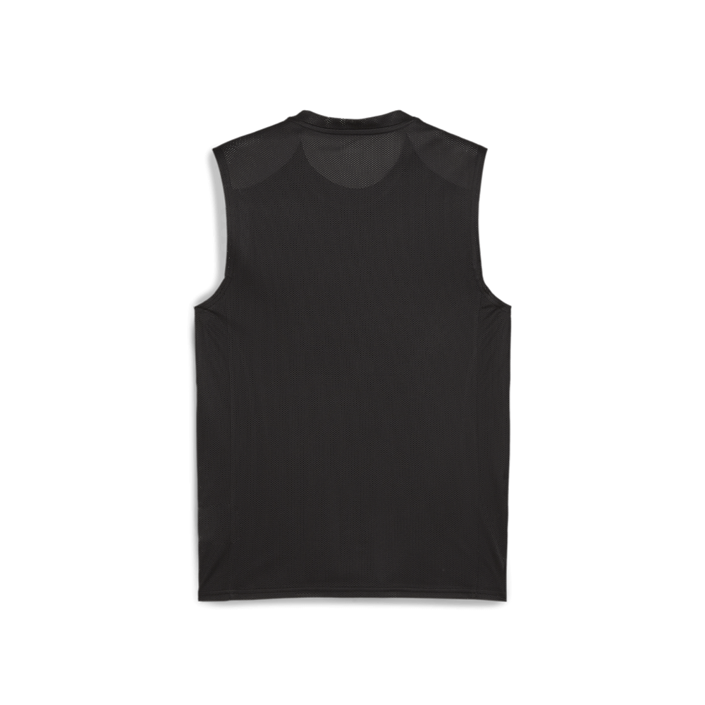 Puma Team Goal Sleeveless Jersey- Puma Black-Puma White-Flat Dark Gray (Back)