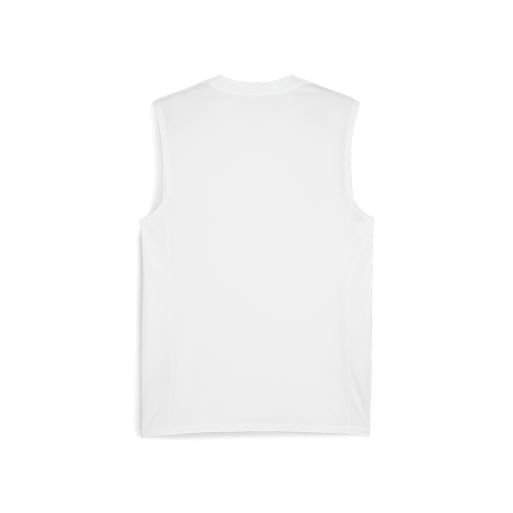 Puma Team Goal Sleeveless Jersey-Puma White-Puma Black-Feather Gray (Back)