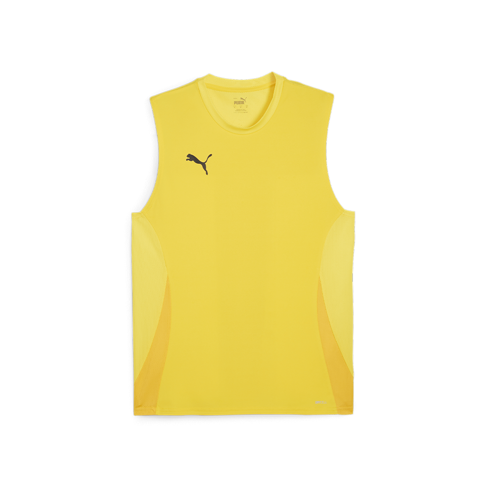 Puma Team Goal Sleveless Jersey -Faster Yellow-Puma Black-Sport Yellow (Front)