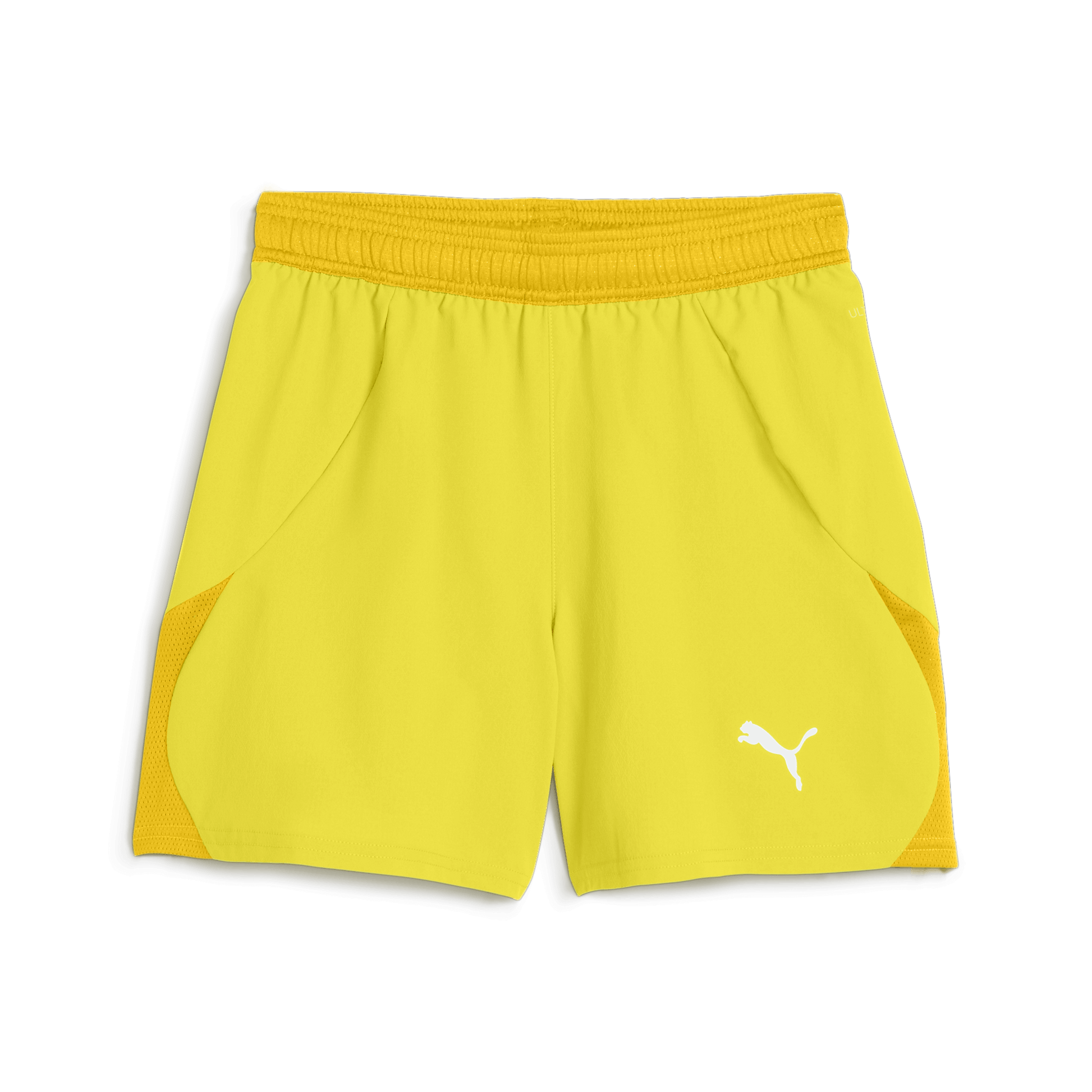 Puma YOUTH Team Final Shorts-Faster Yellow-Puma Black-Sport Yellow