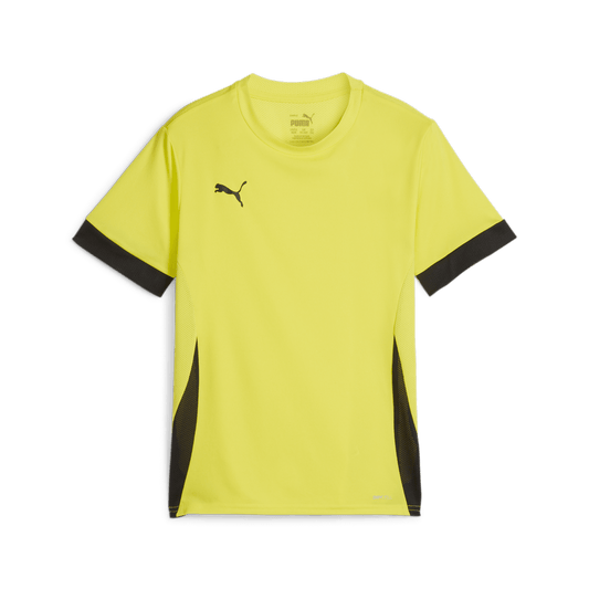 Puma YOUTH Team Goal Matchday Jersey-Fluro Yellow-Puma Black (Front) 