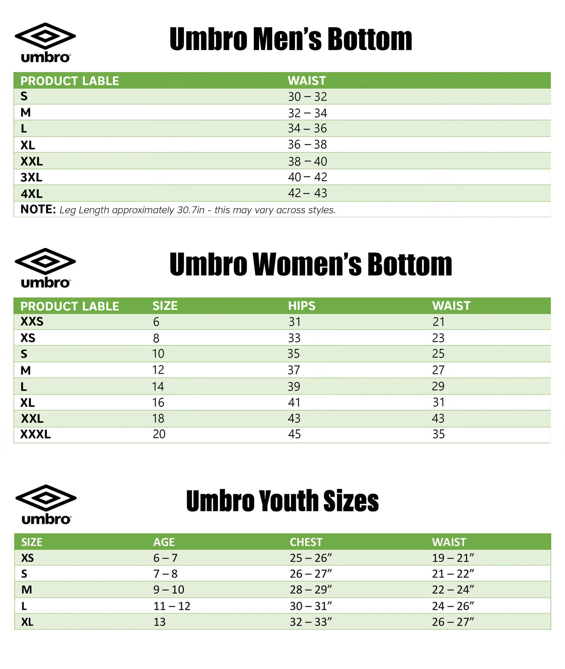 Size Chart