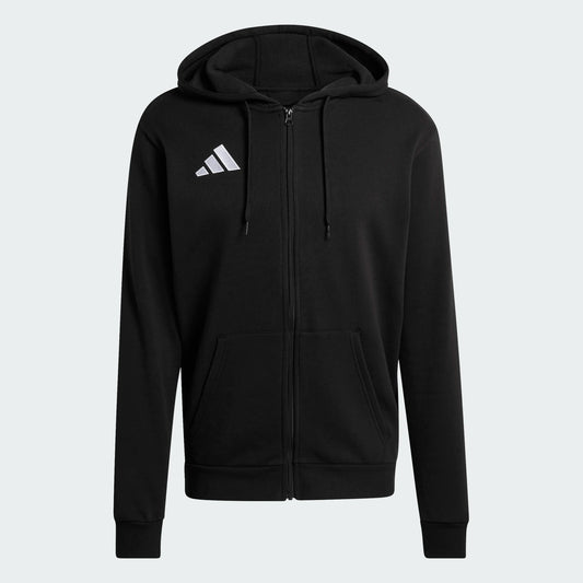 adidas Men's Entrada 26 Full Zip Hoodie Black White