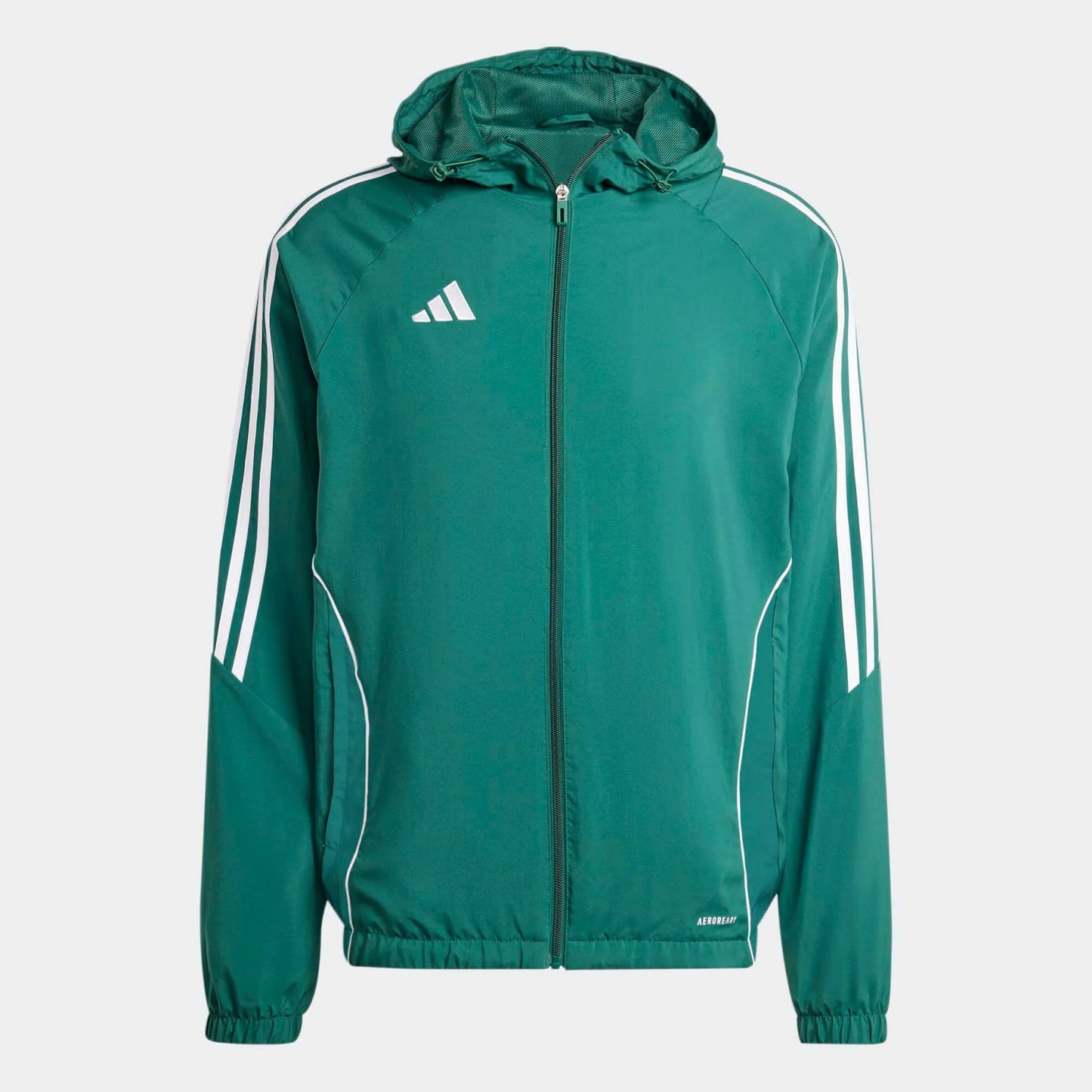 adidas Men's Tiro 24 Windbreaker Team Dark Green/White (Front)