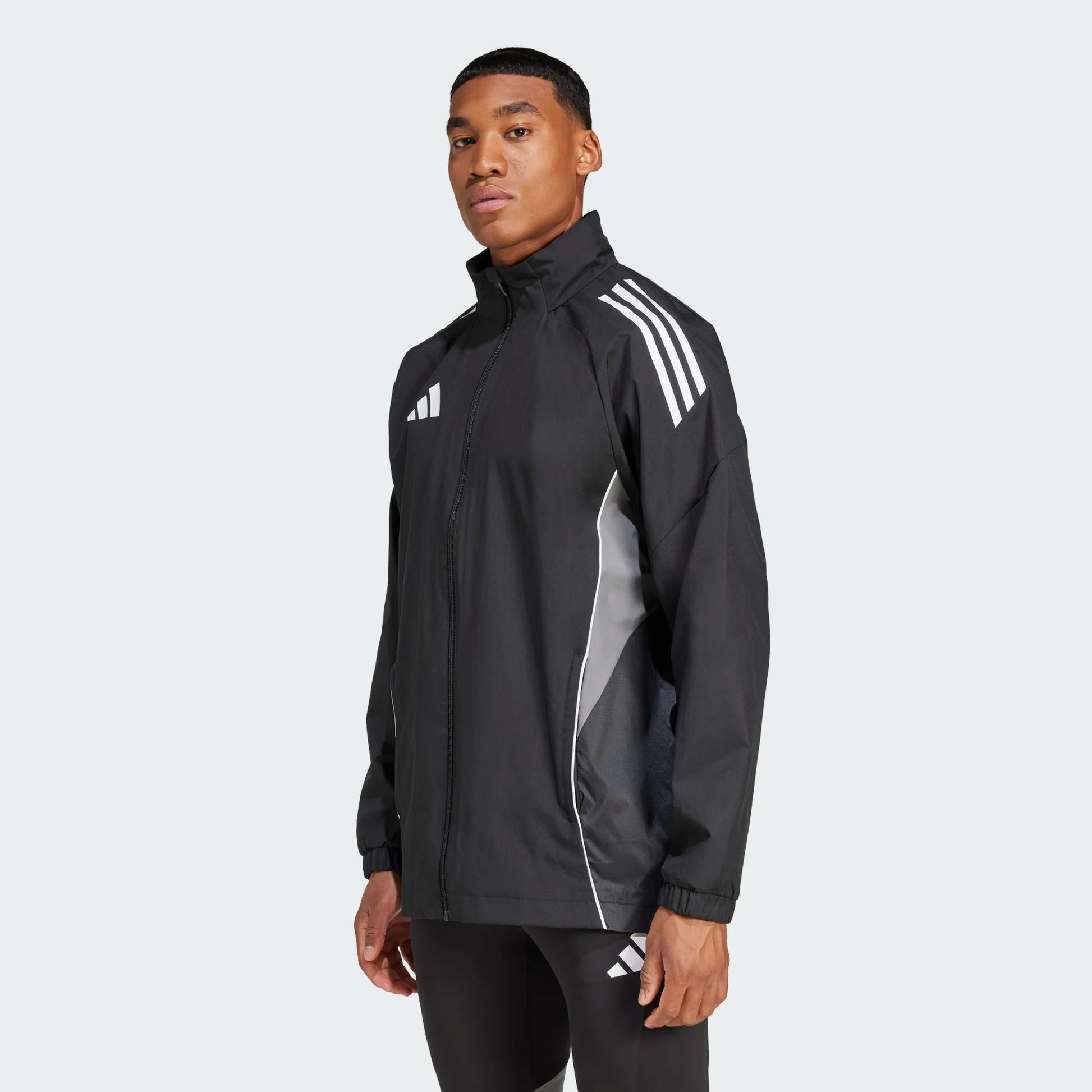 adidas Youth Tiro 25 Competition Training Jacket Black/Team Grey Four (Model - Front)