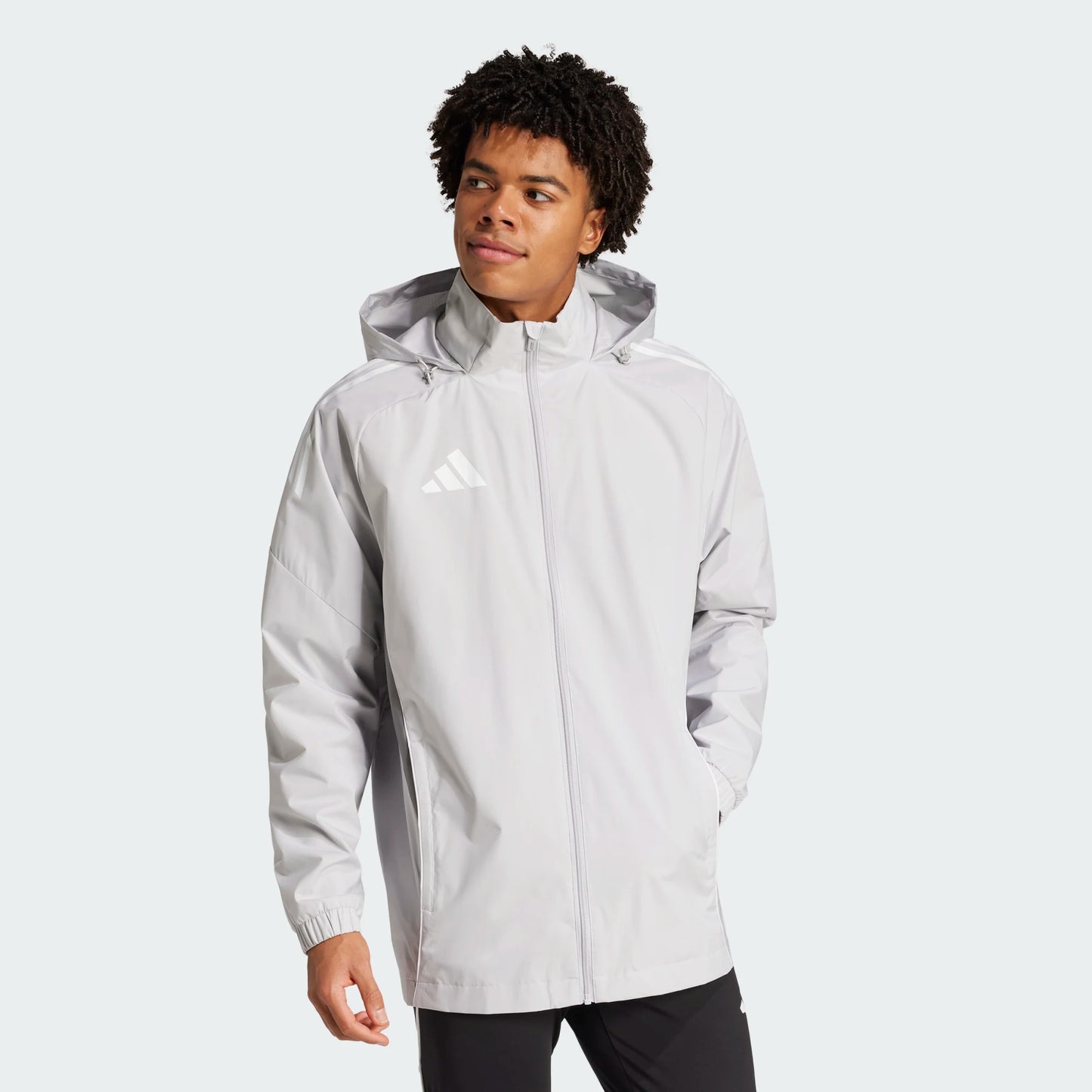 adidas Youth Tiro 25 Competition Training Jacket Team Light Grey (Model - Front)