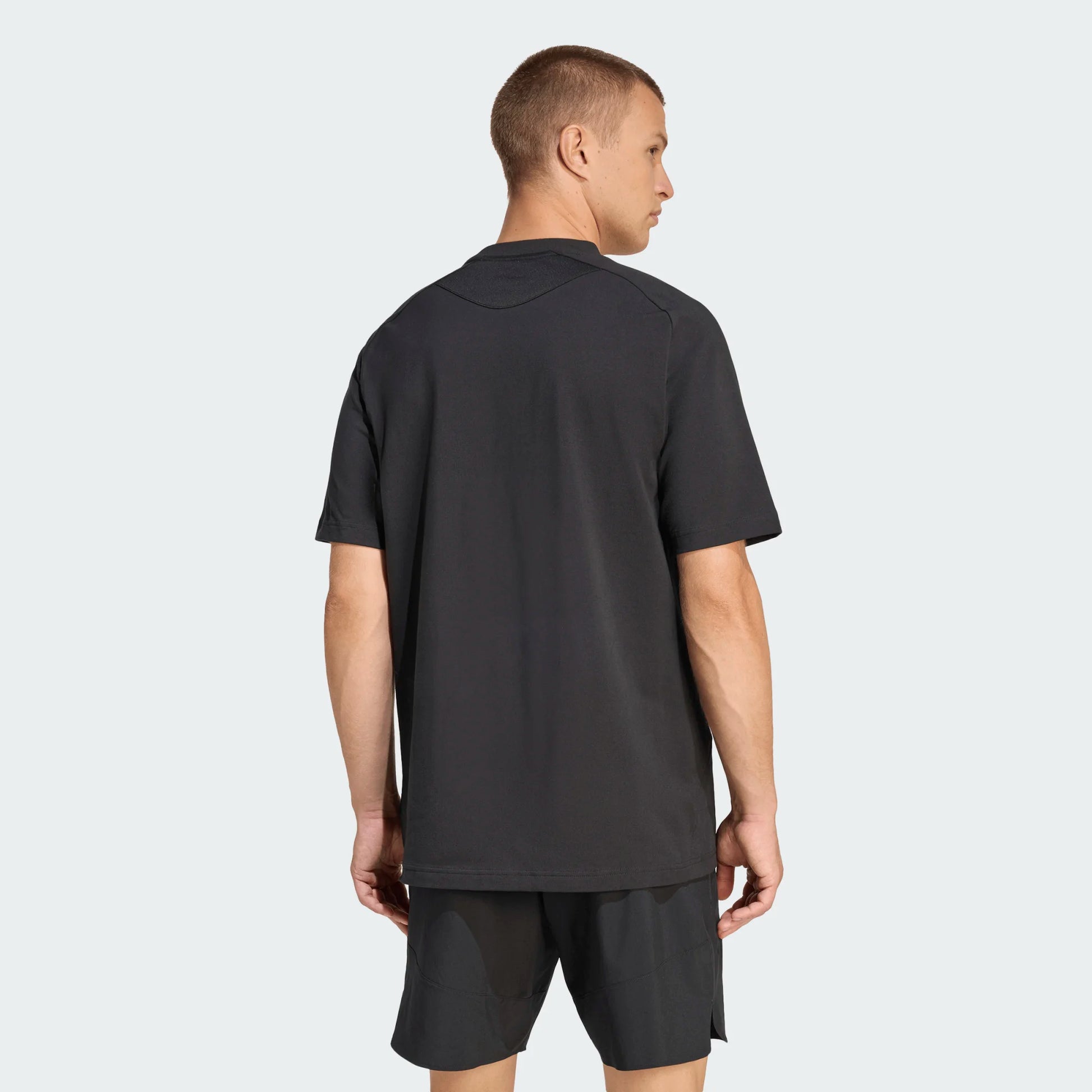 adidas Men's Tiro Travel Tee Black front back