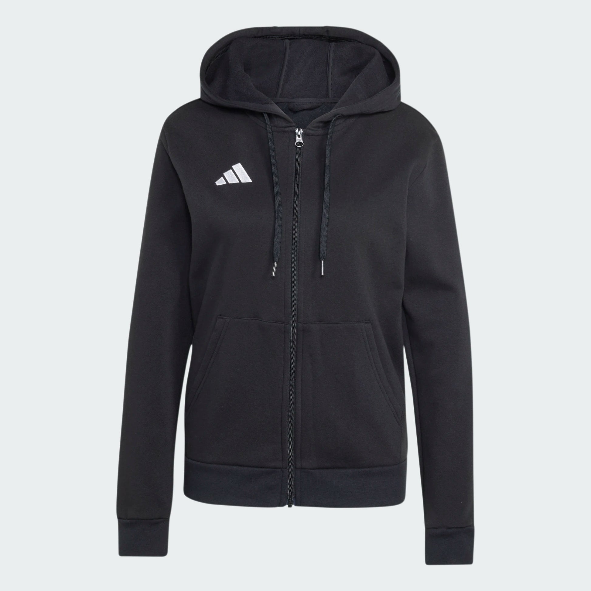 adidas Women's Entrada 26 Full Zip Hoodie Black White