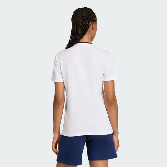 adidas Women's Entrada 26 Polyester Tee White Black back