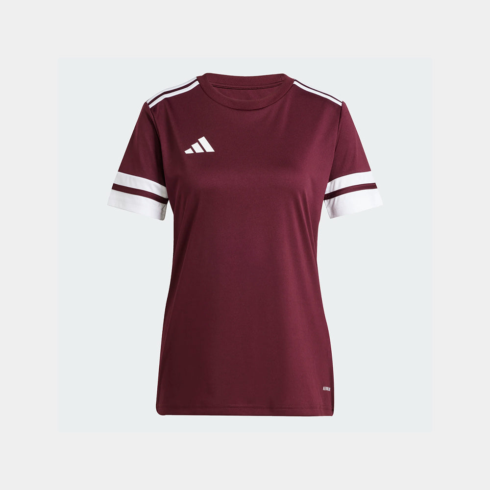 adidas Women's Squadra 25 Jersey Short Sleeve Team Maroon 2/White (Front)